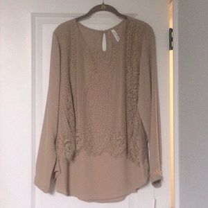 Women tan blouse